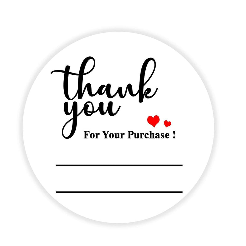 Thank You for Your Purchase Stickers,Thank You Labels with Lines,Writable Stickers for Business,Bakery,Cafe,Boutiques,2 Inch 500 Pcs Per Pack