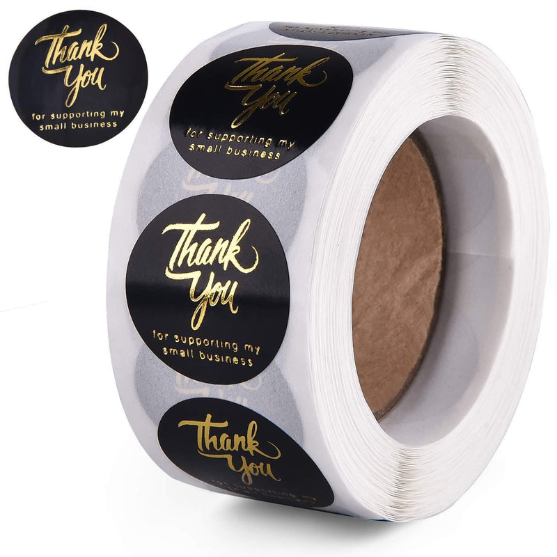 TMINCK 1" Thank You for Supporting My Small Business Stickers, Round Labels for Business, Online Retailers, Boutiques, Shops to Use on Bags, Boxes and Envelope, 500 Labels Per Roll