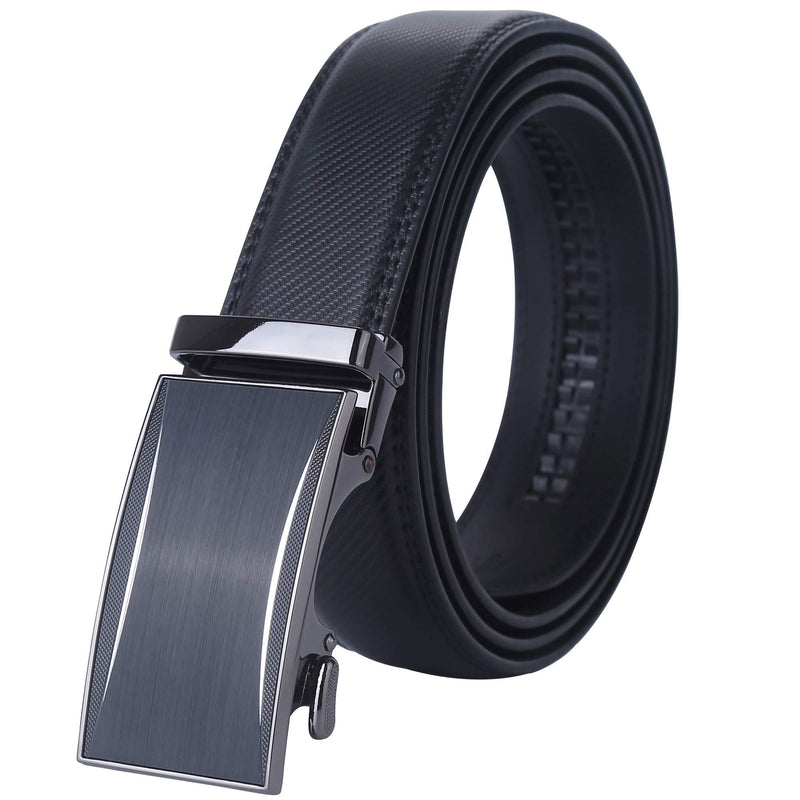 Lavemi Men's Real Leather Ratchet Dress Belt with Automatic Buckle,Elegant Gift Box Adjustable from 20" to 44" Waist Black Style1