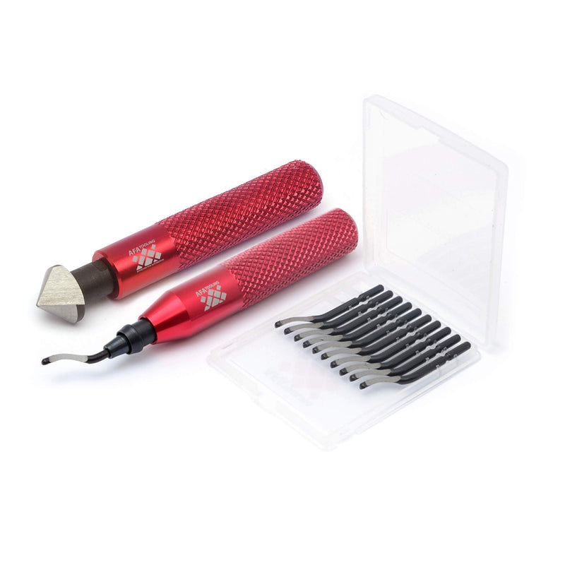 AFA Tooling Deburring Tool with 10 High-Speed Steel Rotary Burr Removal Blades and Countersink Hand Reamer 3