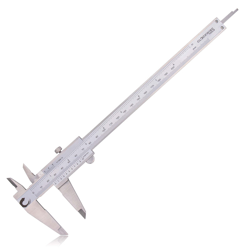 Clockwise Tools DVLR-0805 Vernier Caliper Inch/Metric 0-8 Inch/200 mm Stainless Steel Body Measuring Tool DVLR-0805 8"