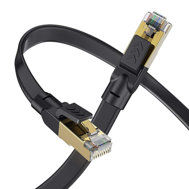 Cat 8 Ethernet Cable 3 ft, Bstxnwen Flat CAT8 Ethernet Internet Cable High Speed 40Gbps 2000MHz Flat Internet Network LAN Cable for Router, Modem, PC, Switches, Hub, Laptop, Gaming, Xbox 3FT