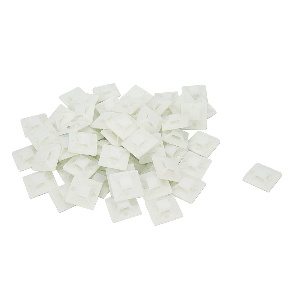 Bitray Cable Zip Tie Mounts 1x1 Inch Zip Wire Tie Mounting Base Self Adhesive Tie Mount White - 100pcs 1 x 1 inch