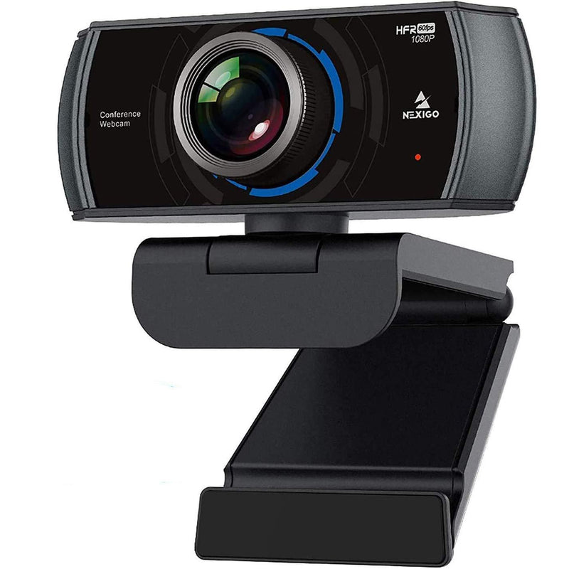 1080P 60FPS Webcam with Microphone and Software Control, 2021 NexiGo N980P USB Computer Camera, Built-in Dual Noise Reduction Mics, 120° Wide-Angle for Zoom/Skype/FaceTime/Teams, PC Mac Laptop Desktop