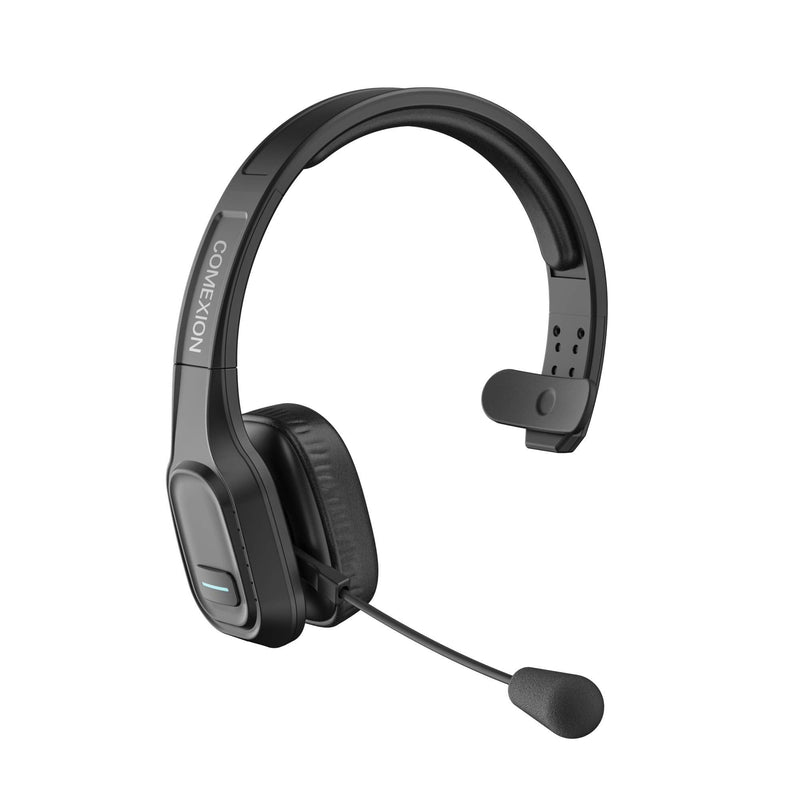 COMEXION Trucker Bluetooth Headset V5.0, Wireless Headset with Noise Canceling&Mute Microphone for Cell Phones, On Ear Bluetooth Headphone with Wireless&Wired Mode for Trucker, Home Office, Skype BH-M100