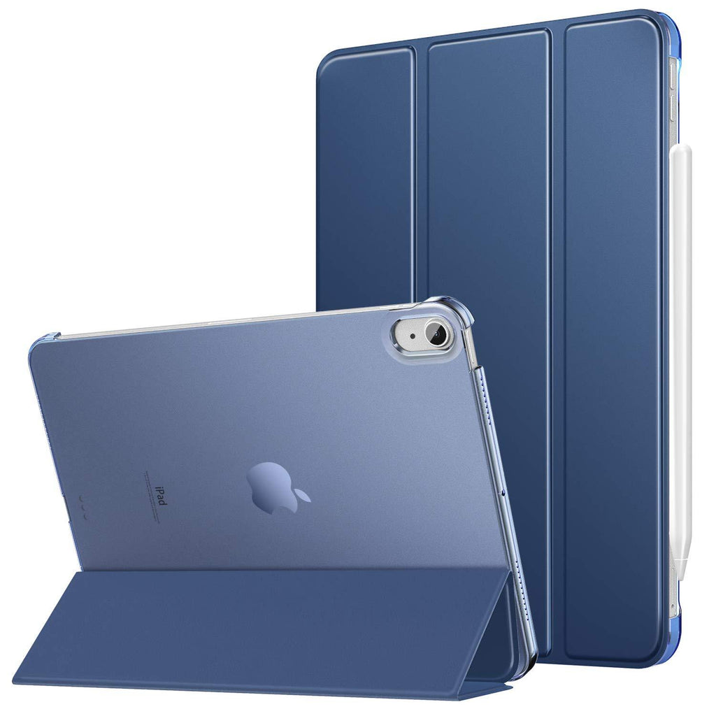 MoKo Case Fit New iPad Air 4th Generation 2020 - iPad Air 4 Case 10.9 inch Slim Lightweight Shell Stand Cover with Translucent Frosted Back Protector for iPad Air 4, Auto Wake/Sleep,Navy Blue Navy Blue