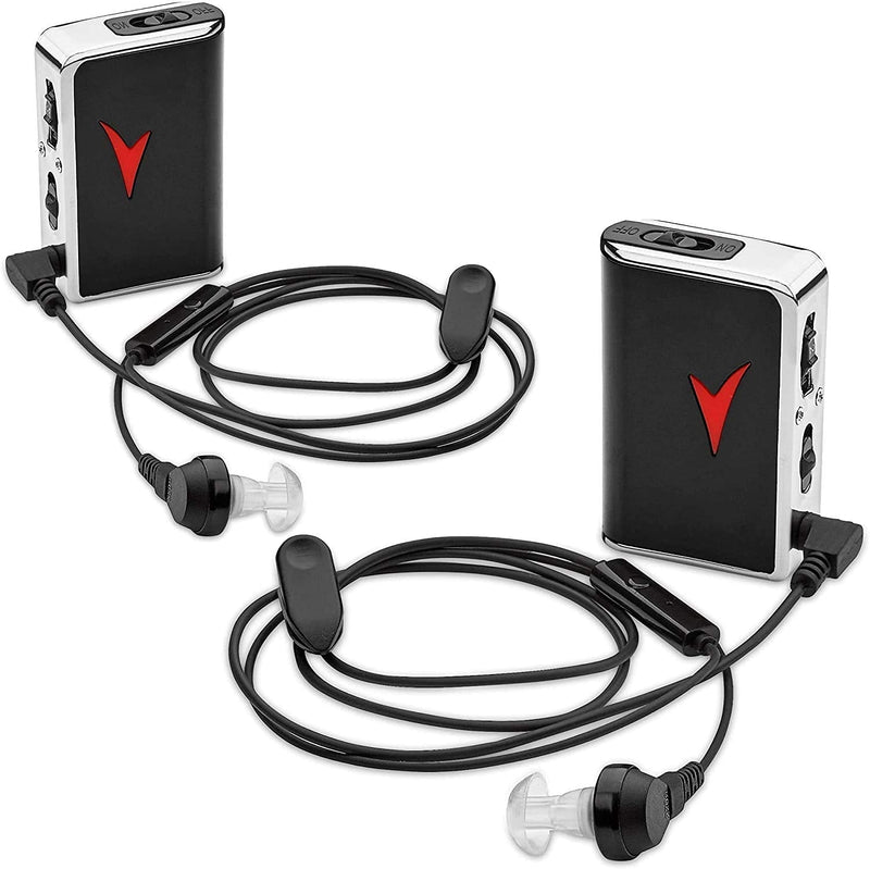 Personal Sound Amplifiers - (2 Pack) Personal Audio Amplifier Device and Voice Enhancer Device for Sound Gain of 50dB, Up to 100 Feet Away, Pocket Hearing Devices