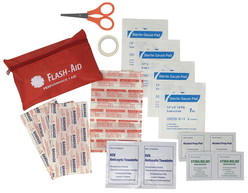 On The Go First Aid Kits (case of 12 Kits) Compact - Travel - Mini Individual First Aid Kits (IFAK) - Each Kit Contains 20 Items