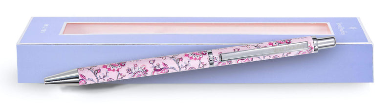 Vera Bradley Black Ink Ballpoint Pen with Gift Box, Pink Paisley Pen Accepts Standard Refills, Felicity Paisley Pink