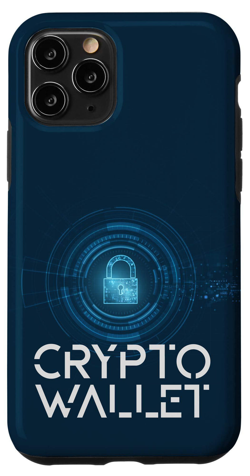 iPhone 11 Pro Crypto Wallet with Security Lock Navy Blue Case iPhone 11 Pro
