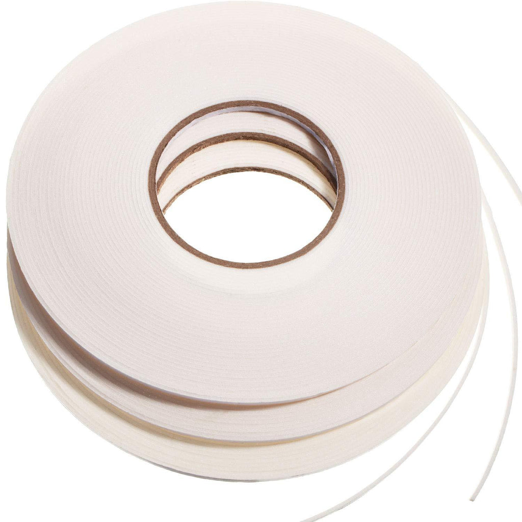 3 Rolls Double Sided Foam Tape White PE Roll Foam Tape Double Faced Sponge Adhesive Mounting Tape (1/8 Inch by 50 Feet) 1/8 Inch by 50 Feet