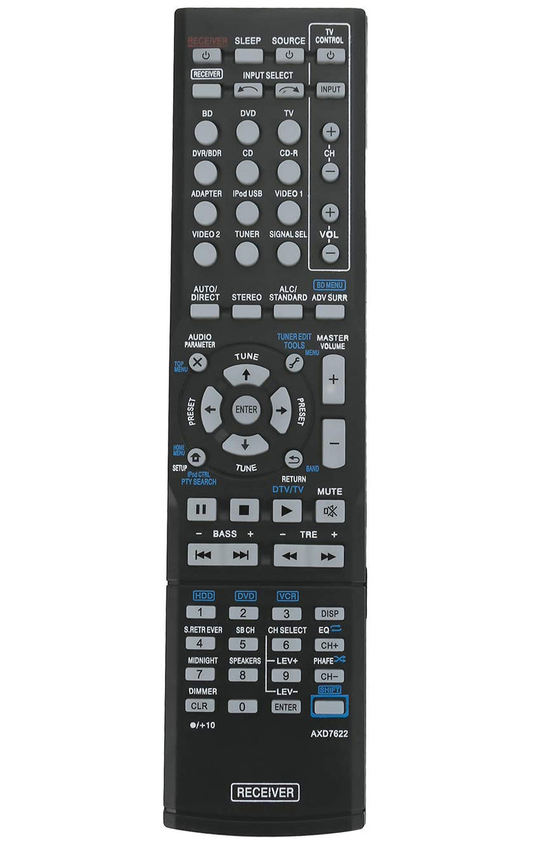 AIDITIYMI AXD7622 Remote Control Replace for Pioneer AV Audio/Video Receiver Sub AXD7624 VSX-23TXH VSX-921-K VSX-523-K VSX-921-K VSX-520 VSX-520-K VSX-521 VSX-521-K VSX-522 VSX-522-K VSX-523 VSX-523-K