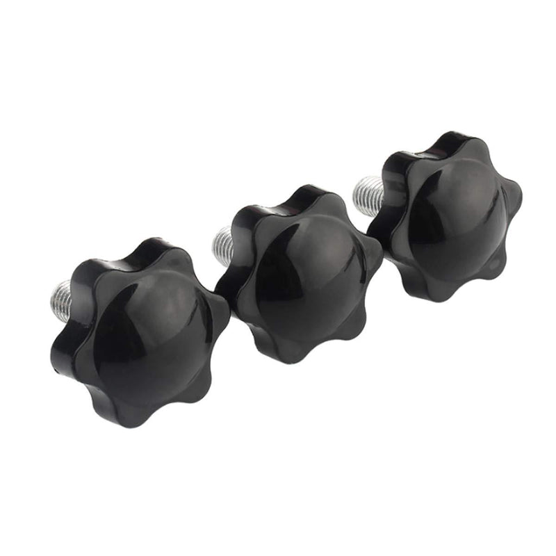 10pcs M6-1.0x12mm Star Hand Knobs,Plastic Black Cap Clamping Knob.(Size: 32×6×12) M6x12