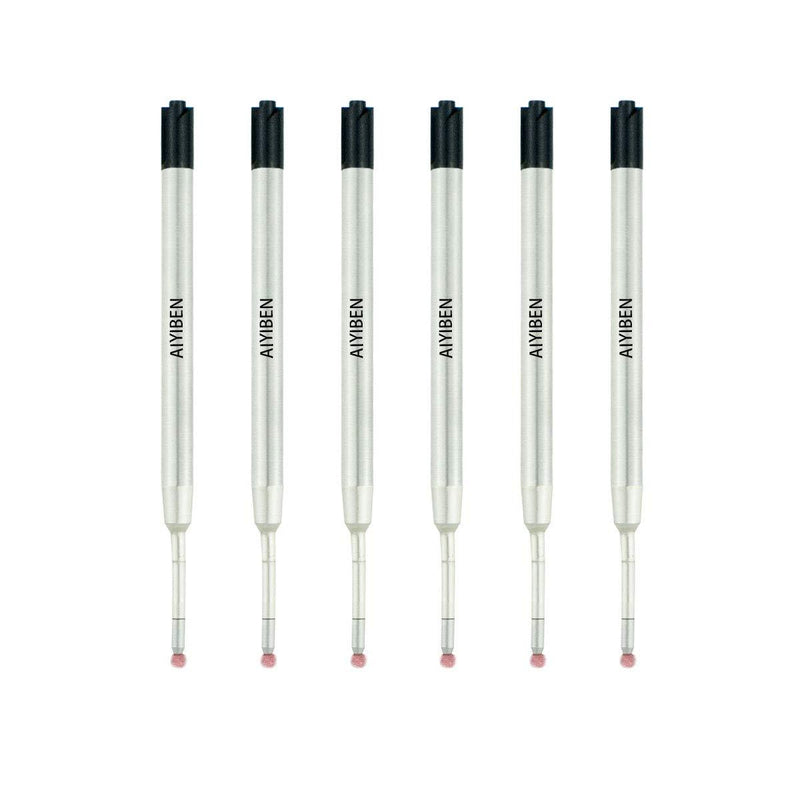 3.9'' ballpoint pen refill, replaced stylus and ballpoint pen metal refill, smooth writing ballpoint pen refill (black, 6 Pack) Black