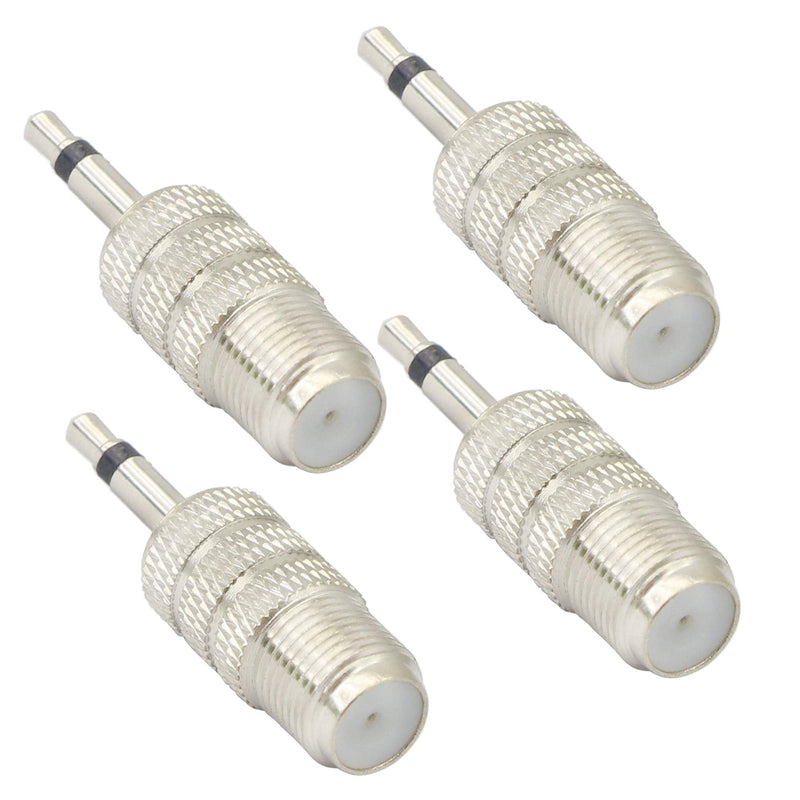 3.5mm to F Type Female, 1/8-inch TS Male to F-pin Female Adapter Coaxial Converter Nickel-Pated Bidirection Connector for Bose Wave FM Antenna