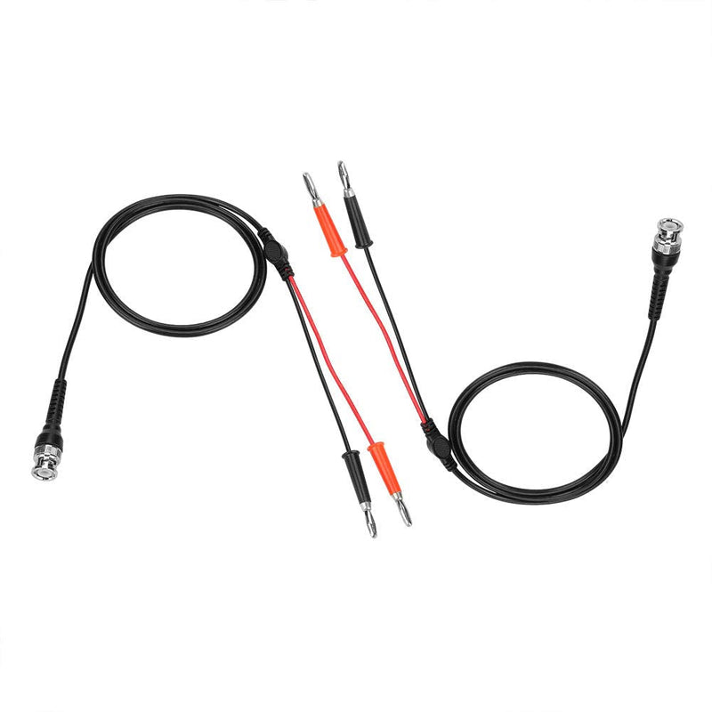 Pack of 2 Coaxial 50Ω Cable BNC Male to Dual Banana Plug Connector Test Probe Cables Leads for Oscilloscope Signal Generators