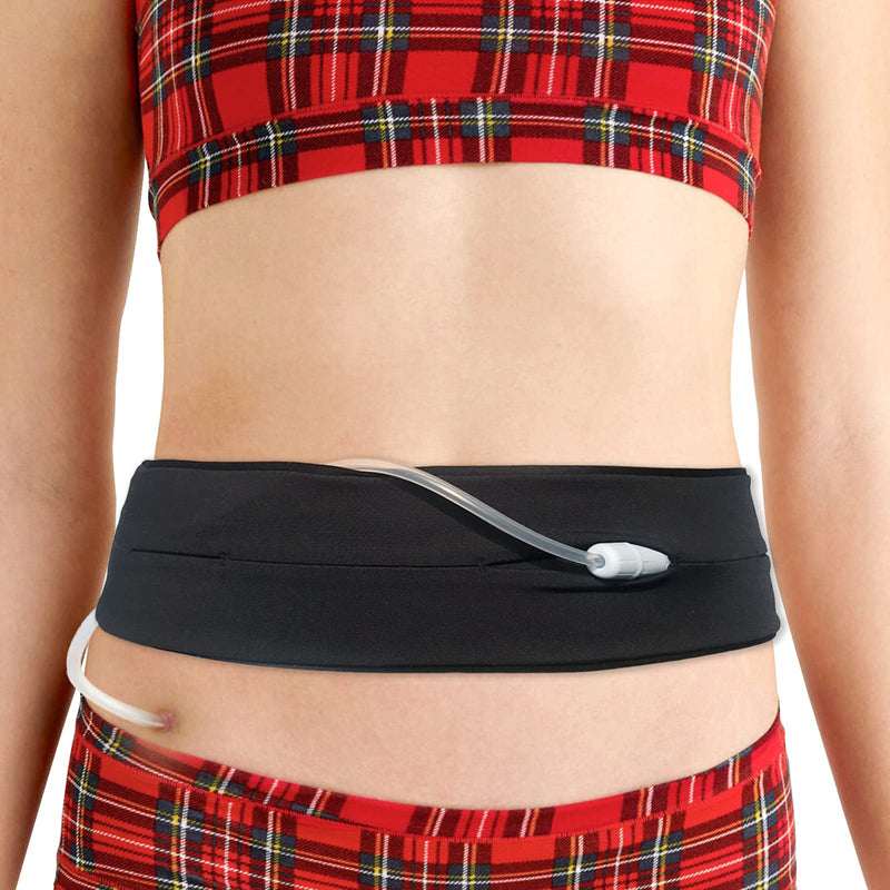 Multi Use Peritoneal Dialysis PD Belt Breathable Abdominal Catheter Protection Covers Adjustable Drainage Holder Waist Fixation/Straps for Stomach G/Peg/J Feeding Tube, Medium 29-41" Black Medium (Pack of 1)