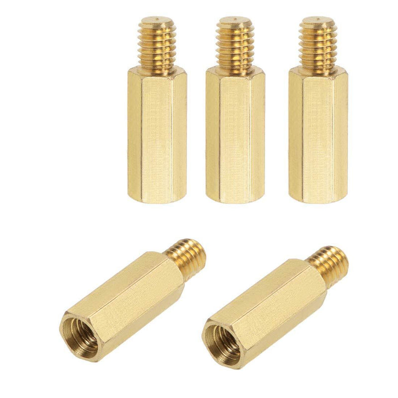 uxcell M6x20mm+8mm Male-Female Brass Hex PCB Motherboard Spacer Standoff for FPV Drone Quadcopter, Computer & Circuit Board 5pcs