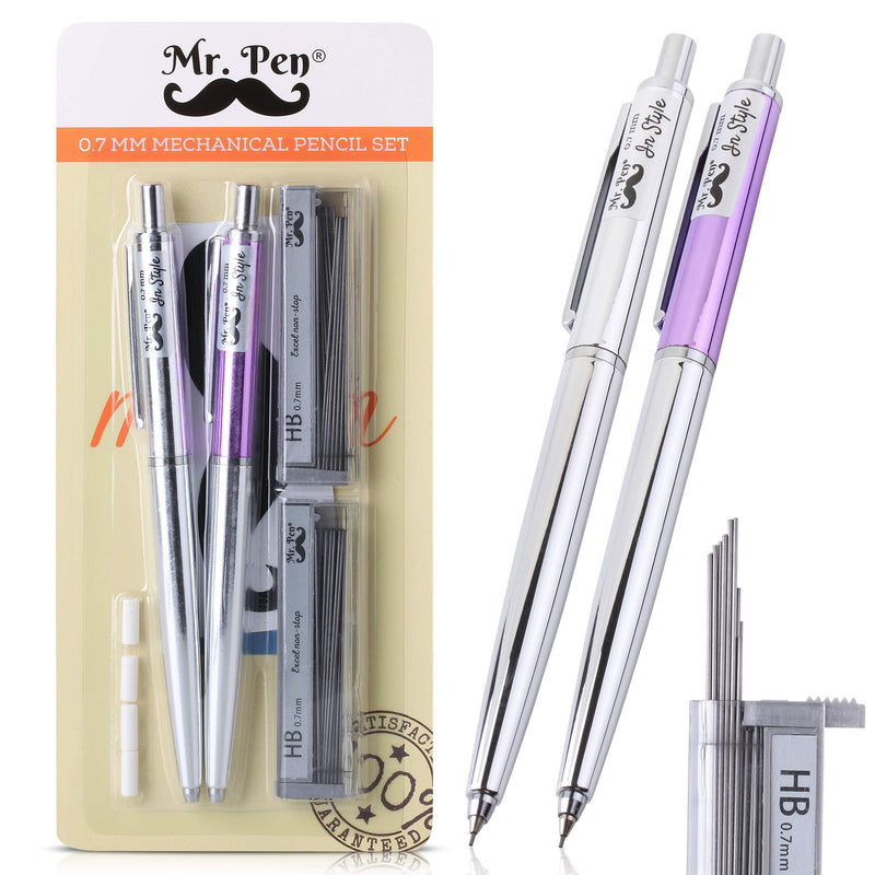 Mr. Pen- 0.7 Mechanical Pencil, 2 Pack, Mechanical Pencil with Lead and Eraser, Pencils Mechanical 0.7, Mechanical Pencils, Automatic Pencil, 0.7mm Mechanical Pencil, Mechanical Pencils for School