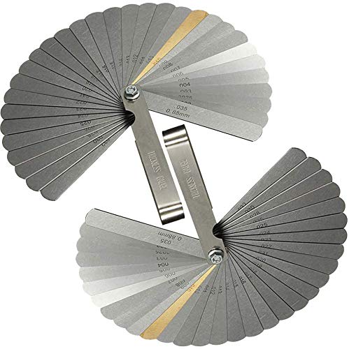 New 2 Pcs 32 Blades Stainless Steel Feeler Gauge Dual Marked Metric and Imperial Gap Measurement Tool - Made In India