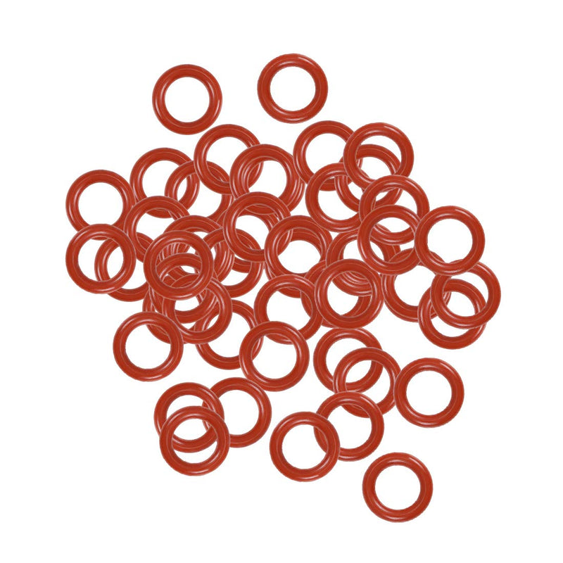 uxcell Silicone O-Ring, 8mm OD, 5mm ID, 1.5mm Width, VMQ Seal Rings Gasket, Red, Pack of 50 8mmx5mmx1.5mm