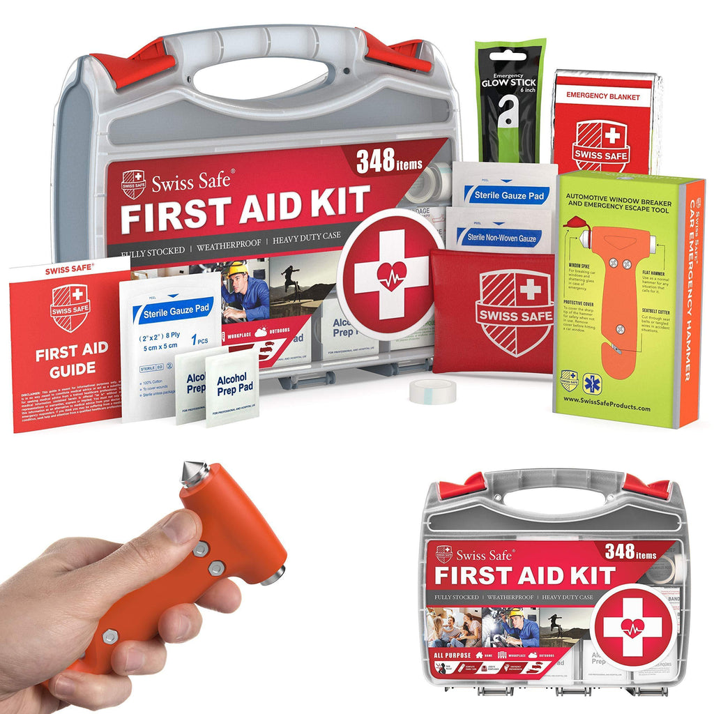 Bundle & Save: 2-in-1 First Aid Kit Hardcase with Car Safety Hammer