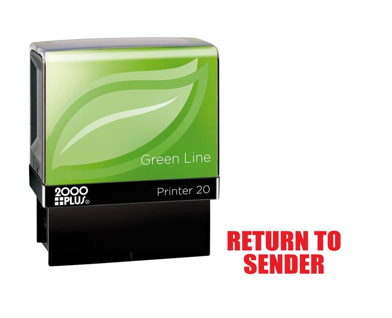 2000 PLUS Green Line Return to Sender Printer 20 Message Stamp, 9/16" x 1-1/2" Impression, Red (031158)