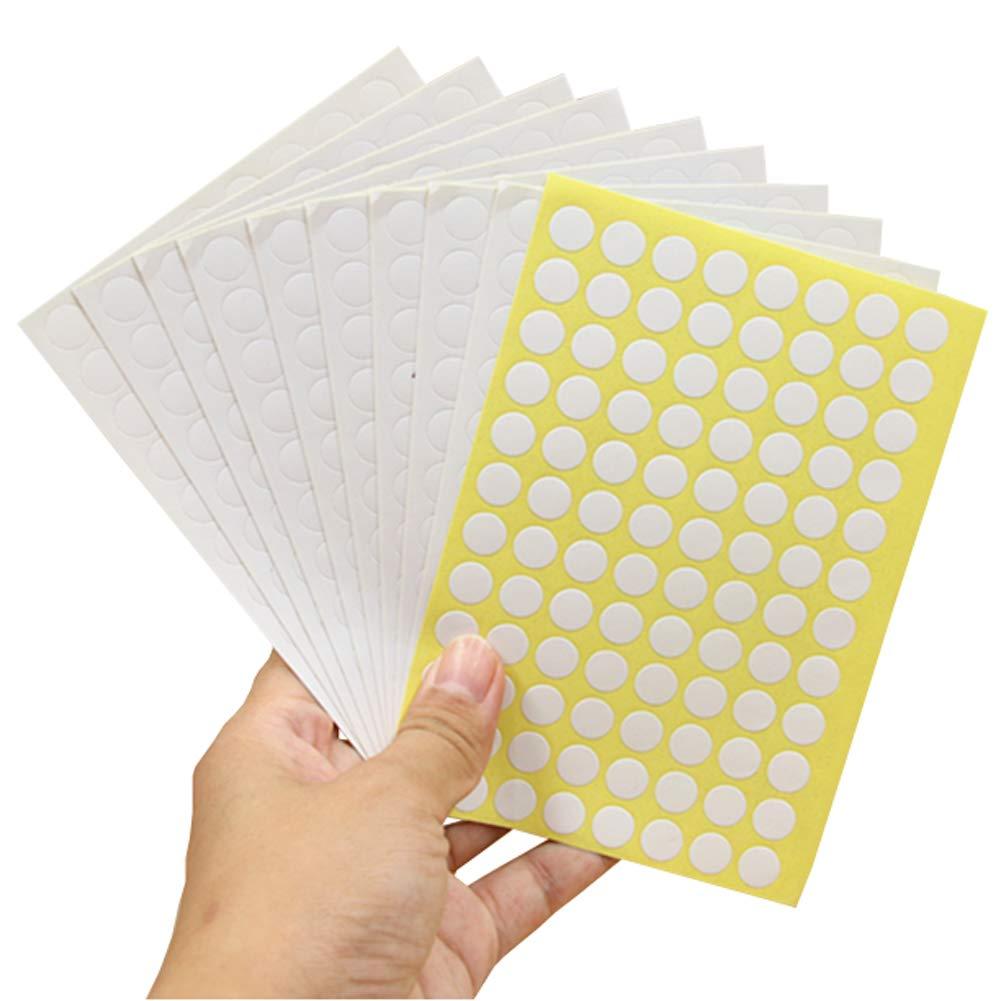 10 Sheets 960PCS Essential Oil Bottle Cap Labels Handwritten 10mm Round Blank Labels Stickers Top Label Roller Bottle Lid Stickers for Essential Oil Bottles Cap Aromatherapy Containers (White)