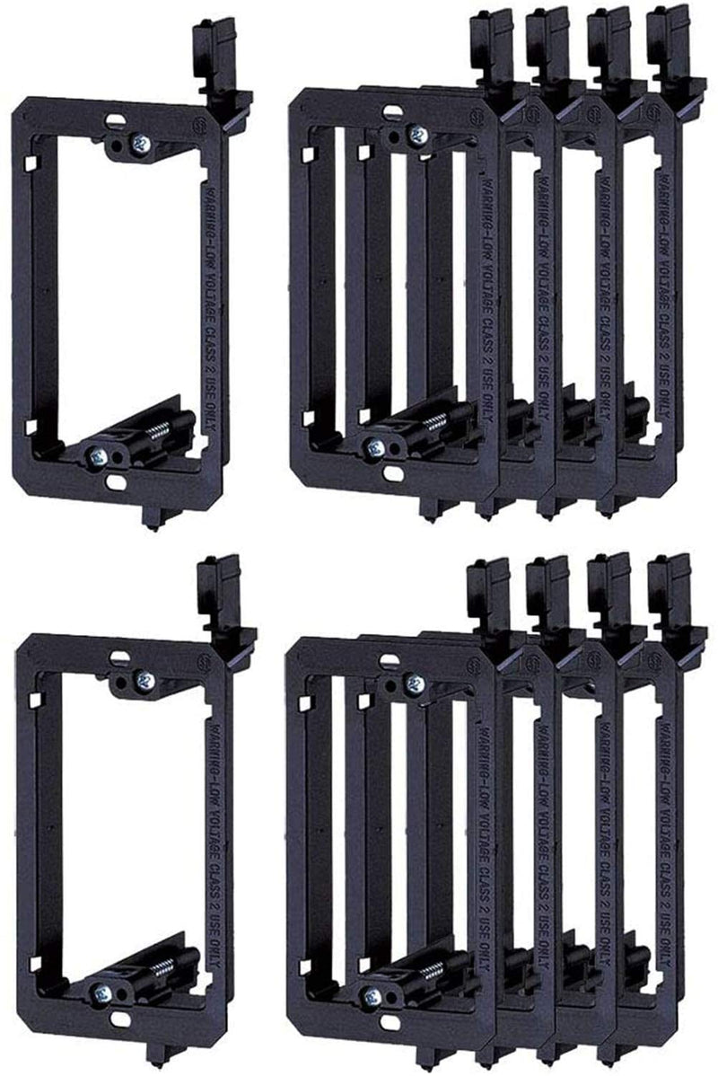 iMBAPrice LV1-10PK (Pack of 10) Single Gang (1-Gang) Low Voltage Drywall Mounting Bracket - Black 1 Gang (10 Pack)