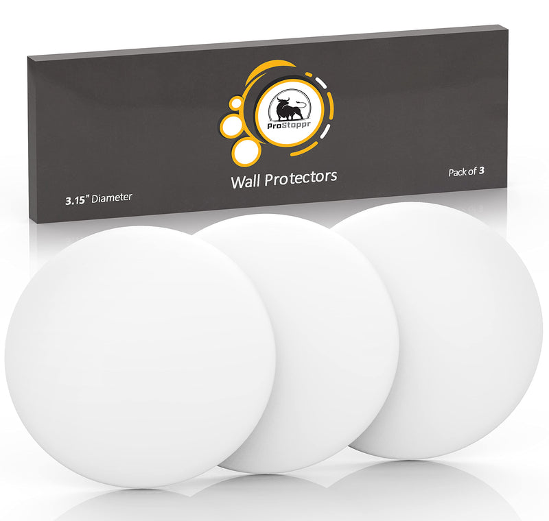 Door Stopper Wall Protector Large 3.15" with Strong 3M Adhesive - Quiet and Shock Absorbent Silicone Wall Protectors from Door Knobs (3 PCS) - Discreet Door Stop to Protect Every Wall Surface Large Size 3.15" (3 PCS)