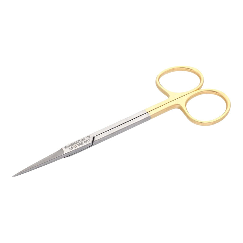Iris Micro Dissecting Dental Lab Sharp Scissors - Straight 4.5” TC tip