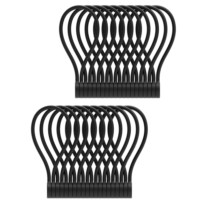 SMART&COOL Reusable Silicone Magnetic Cable Ties/Magnetic Twist Ties for Bundling and Organizing, Can Be Used in Many Ways or Just for Fun, 7.16'', 20Pack, Black