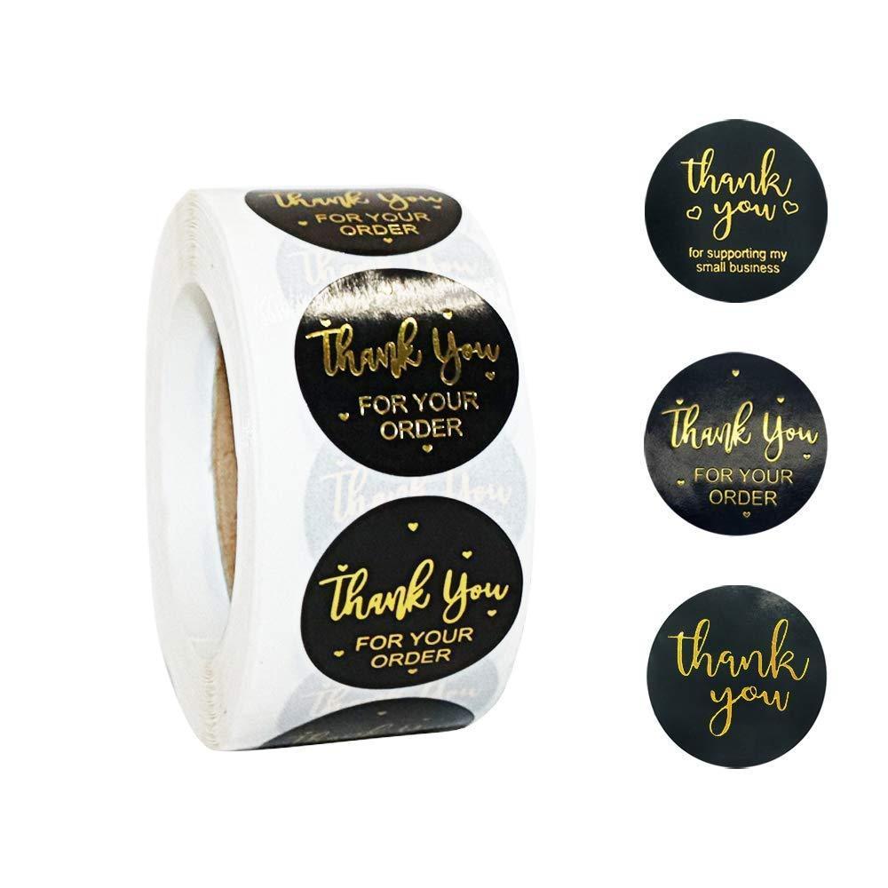 Business Stickers Roll Thank You Stickers for Business,Online Retailers, Boutiques, Shops to Use On Bags, Boxes,Envelope, 500 Labels Per Roll,a Total of 3 volumes, 3 Designs.