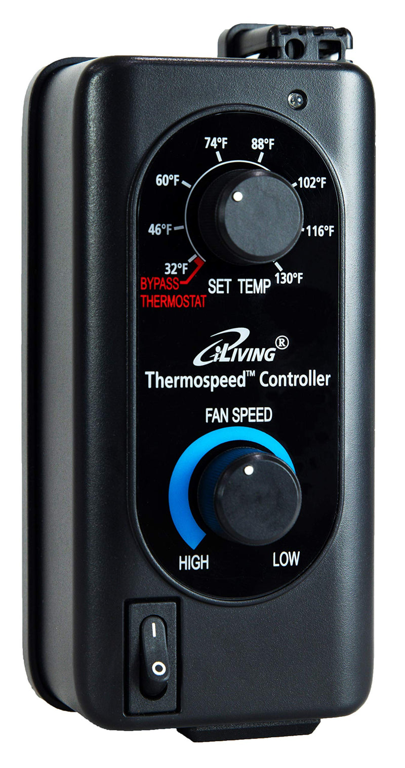 iLIVING Exhaust Fan Thermospeed Temperature Controller and Speed Controller, Black, ILG8SFST