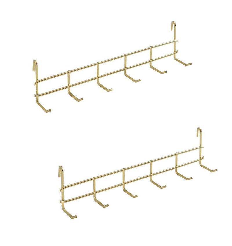 GRIDYMEN Multi-Function Wall Storage and Display Hooks, Decorative Hooks for Wire Wall Grid Panel, 2 in1,Gold Hooks-2 Pcs Gold
