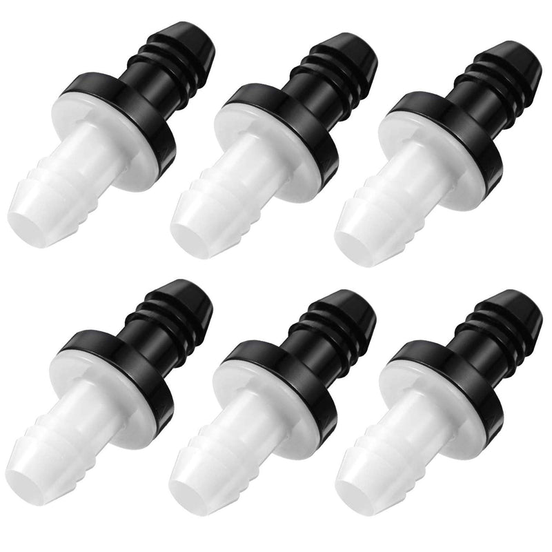 Check Valve, 3/8 Inch 10 mm ABS Plug-in Check Valve Fuel Oil Water Gas Air One-Way Check Valve for Liquids and Gases (6 Pieces) 6