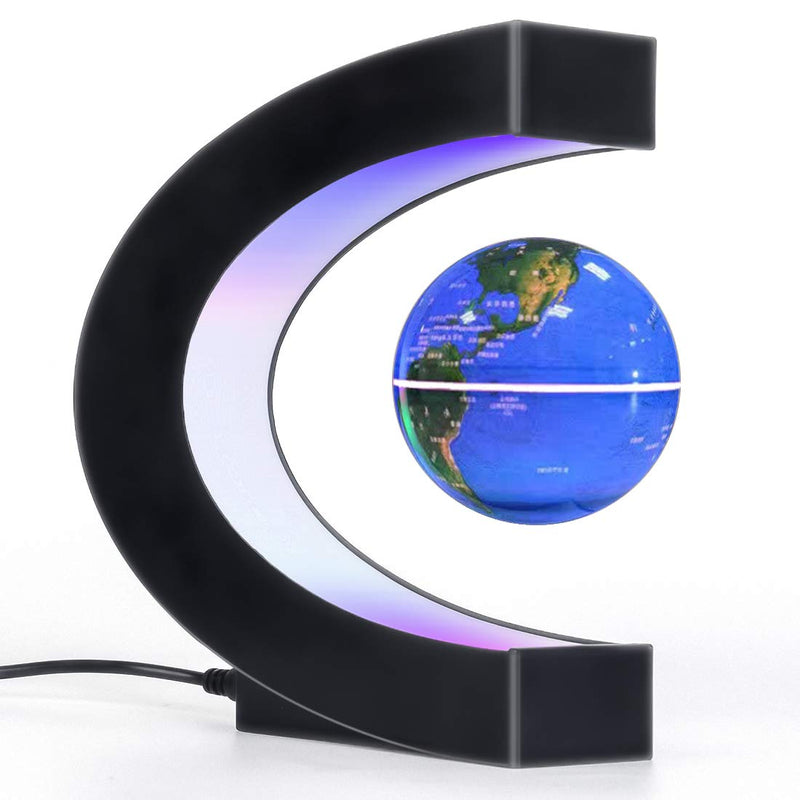 Magnetic Levitation Globe with LED Light, Cool Gadgets Floating Lamp Globe Decor, Cool Tech Gifts for Men/Father/Husband/Boyfriend/Kids/Boss, Great Technology gifts idea (Blue) Blue
