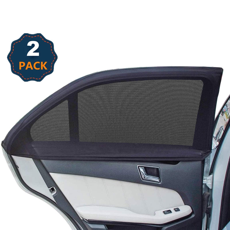 Car Window Shades, Breathable Mesh Side Car Window Sun Shade, Stretchy Car Window Screen for Baby/Camping Sun Protection, car Window Covers for Rear/Back Window for Privacy - 2 Pack M/CAR