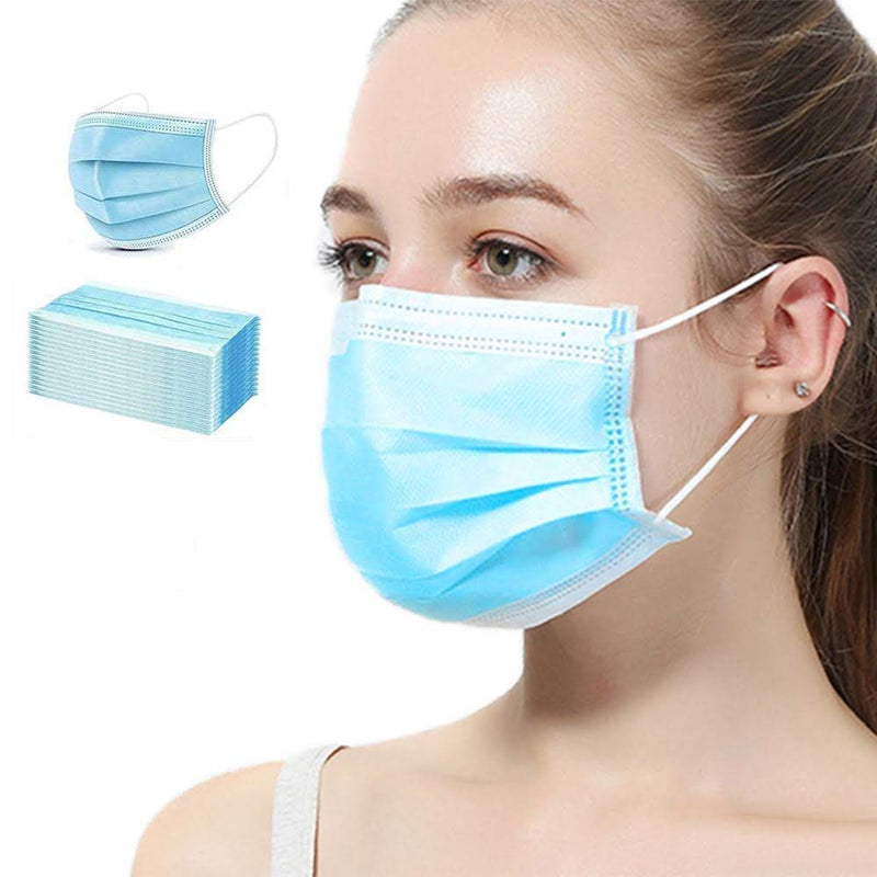 Face Mask - Breathable, Premium Designed Mask with Longer Earloops Disposable Mask for Indoor and Outdoor Use 100 Count (Pack of 1) Blue