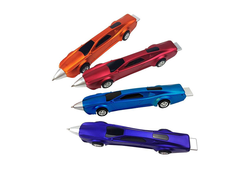 4PCS Sports Car Pens Car Ballpoint Pen Funny pens for Kids Novelty Pens Cute Pens Cool Kids Pens School Supplies Racing Car Pens Gifts for Children（Blue ink） Not pull back