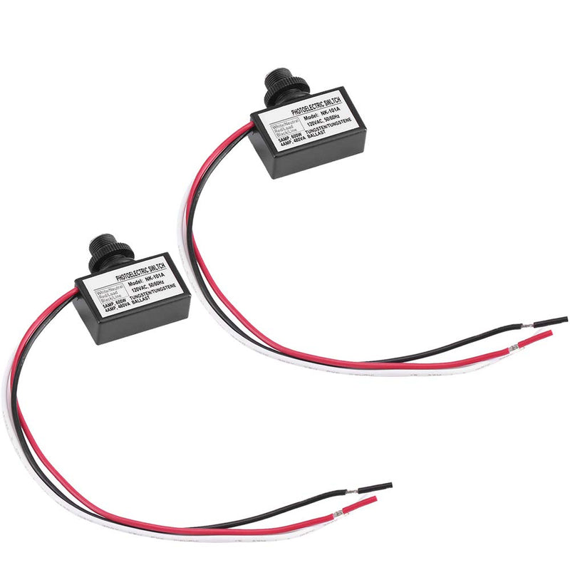 2 Pack Light Control Sensor Button Switch,2 Pack Photoelectric Switch,120V AC Outdoor Hard-Wired Post Eye Light Control, Dusk to Dawn Sensor,with Automatic Illumination Detection Circuit 2 Pack