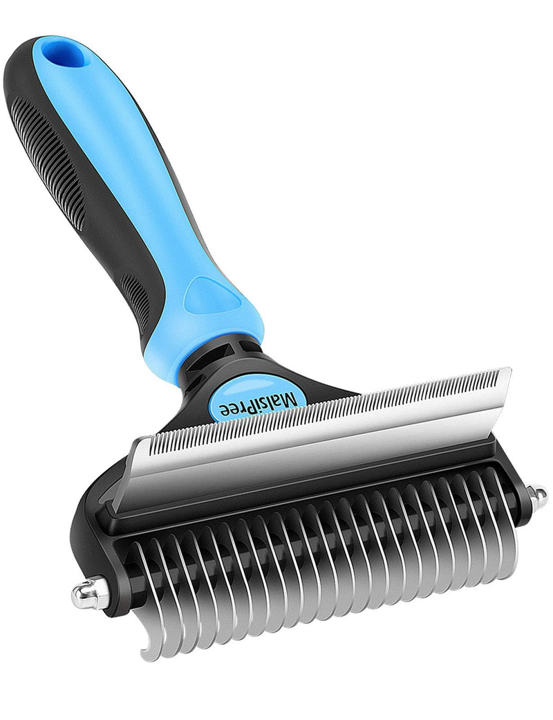 MalsiPree Pet Grooming Brush for Dogs/Cats, 2 in 1 Deshedding Tool& Dematting Undercoat Rake for Mats& Tangles Removing, Reduces Shedding by up to 95%, Great for Short to Long Hair Small Large Breeds Large (Pack of 1)