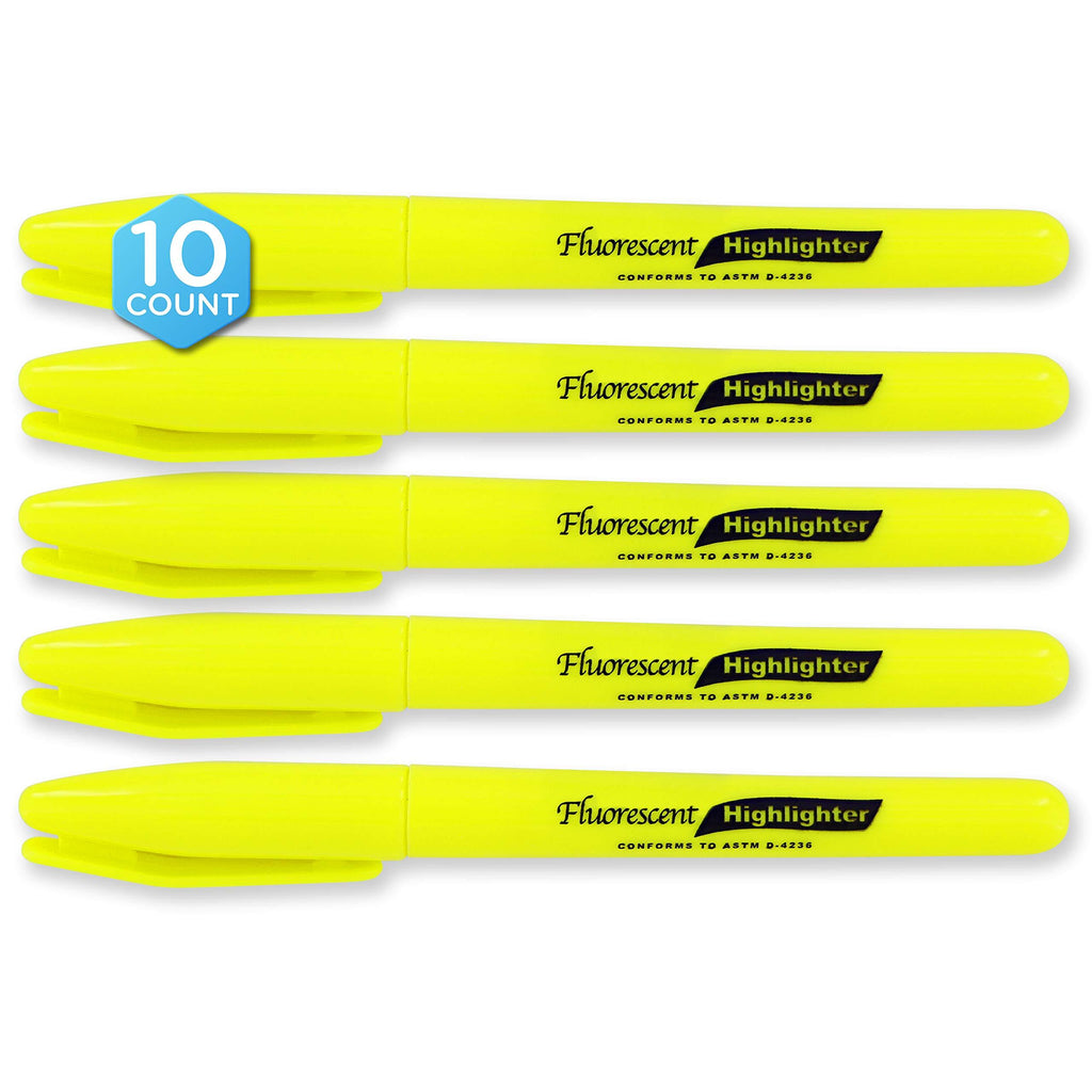 Glide Fluorescent Highlighter Features Smooth Glide Gel Pen Style with Pocket Clip Perfect for School and Office Use 10 Markers (2 Packs of 5) By Emraw 2