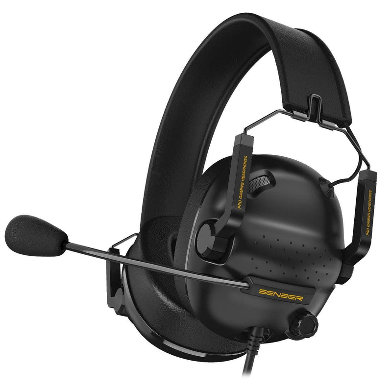 SENZER SG500 Surround Sound Pro Gaming Headset with Noise Cancelling Microphone - Detachable Memory Foam Ear Pads - Portable Foldable Headphones for PC, PS4, PS5, Xbox One, Switch