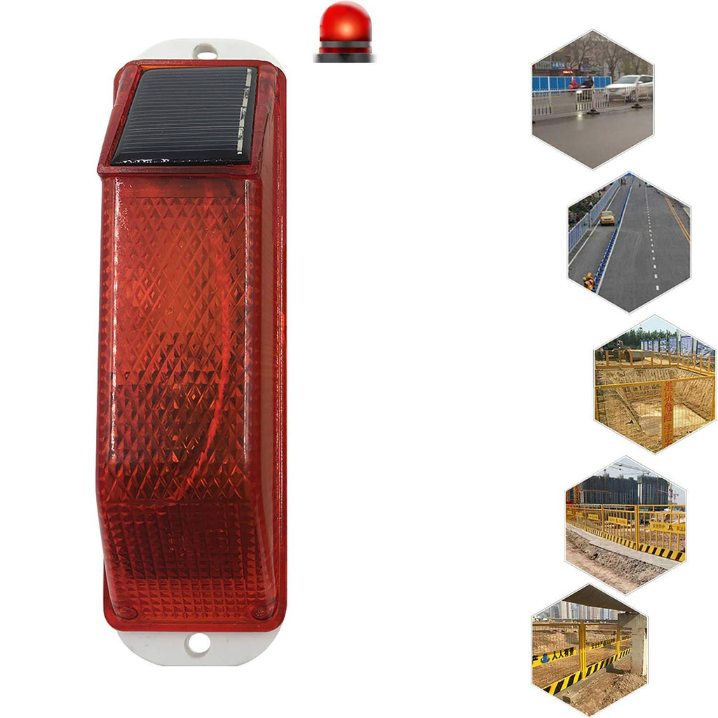 HEGPSEEK Solar LED Solar Strobe Warning Light Flashing Construction Safety Road Barricade Construction Safety Signs Flash Traffic Automatic Vehicle Signal Beacon Lamp - Automatically Turn on (Red) Red