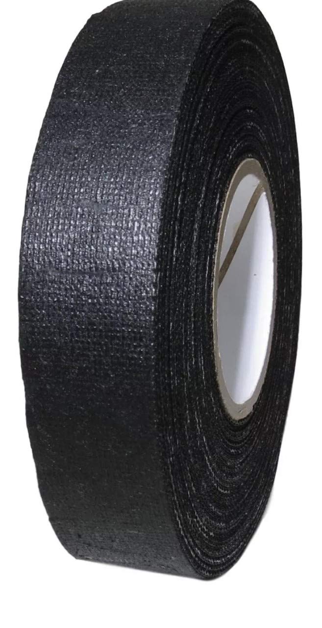 Black Cotton Friction Tape, Non-Corrosive Rubber Resin Adhesive 13.3 mil, 1.5" x 60' Pack of 1 ROLL, Black 1,5" x 60'