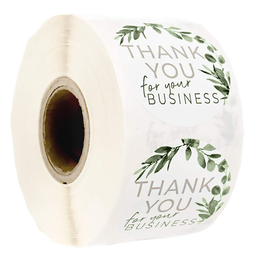 Elegant Watercolor Greenery Thank You for Your Business Stickers / 1.5" Small Business Labels / 500 Botanical Boutique Stickers