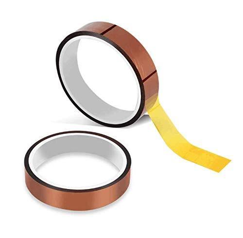 Aeyistry 2 Rolls10 mm X 33 m Heat Resistant Tape Heat Transfer Tape Sublimation Tape Polyimide Tape Thermal Tape