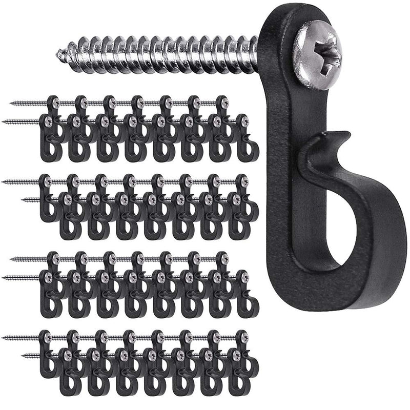 SELEWARE Pack of 40 Q-Hanger, Home Christmas Lights Hanger Hooks with Phillips Screw for Garage New Year Party Outdoor Easy Release Wire and Fairy Led Lights, Widthwise Screw