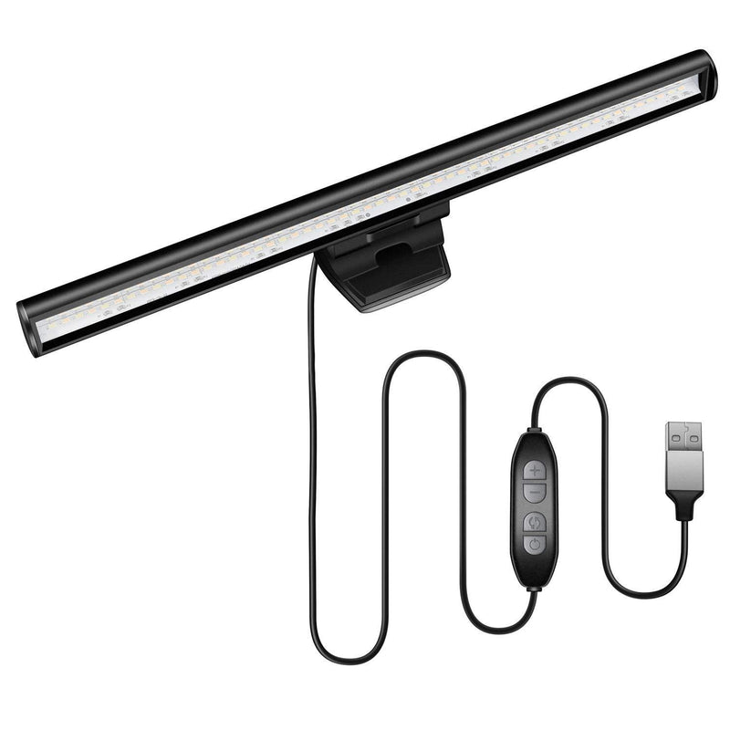 HIOUME Laptop Monitor Light Bar, USB e-Reading LED Task Lamp, 3 Adjustable Color Temperature, 10 Dimming Brightness Levels, No Screen Glare, Space Saving, Eye Health Care, Portable for Travel